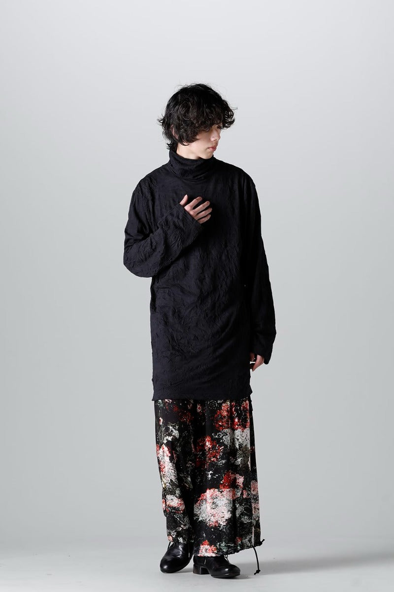 Hem Button Turtleneck T-Shirt