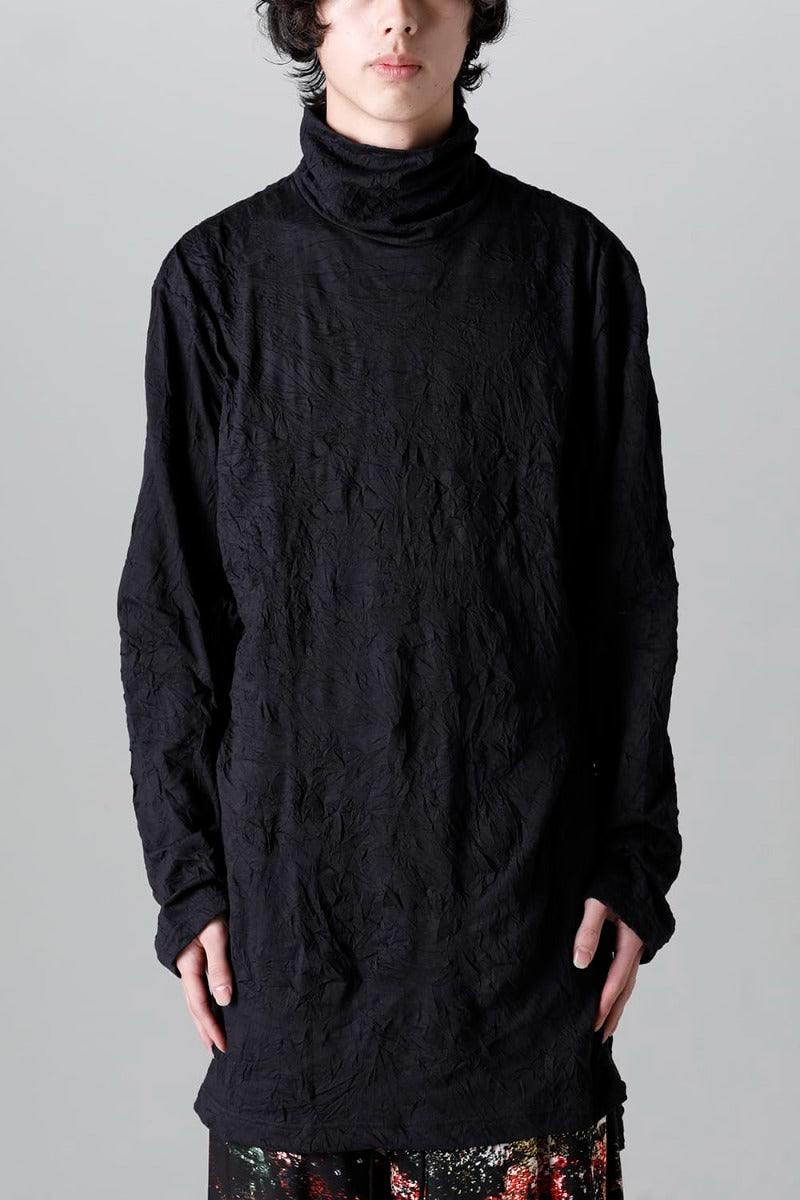 Hem Button Turtleneck T-Shirt