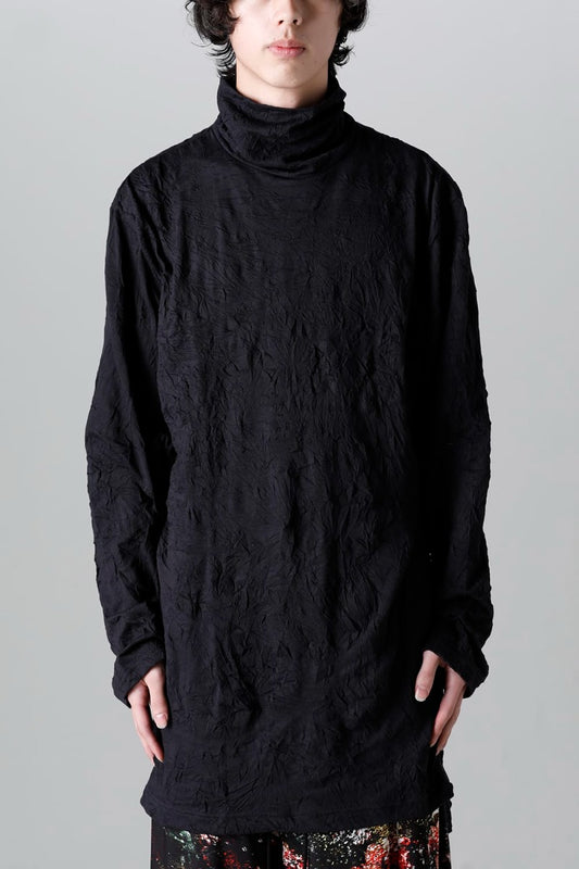 Hem Button Turtleneck T-Shirt 