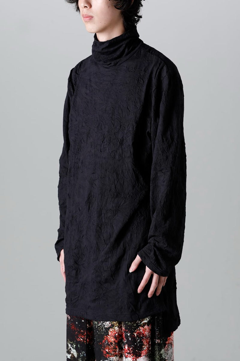 Hem Button Turtleneck T-Shirt