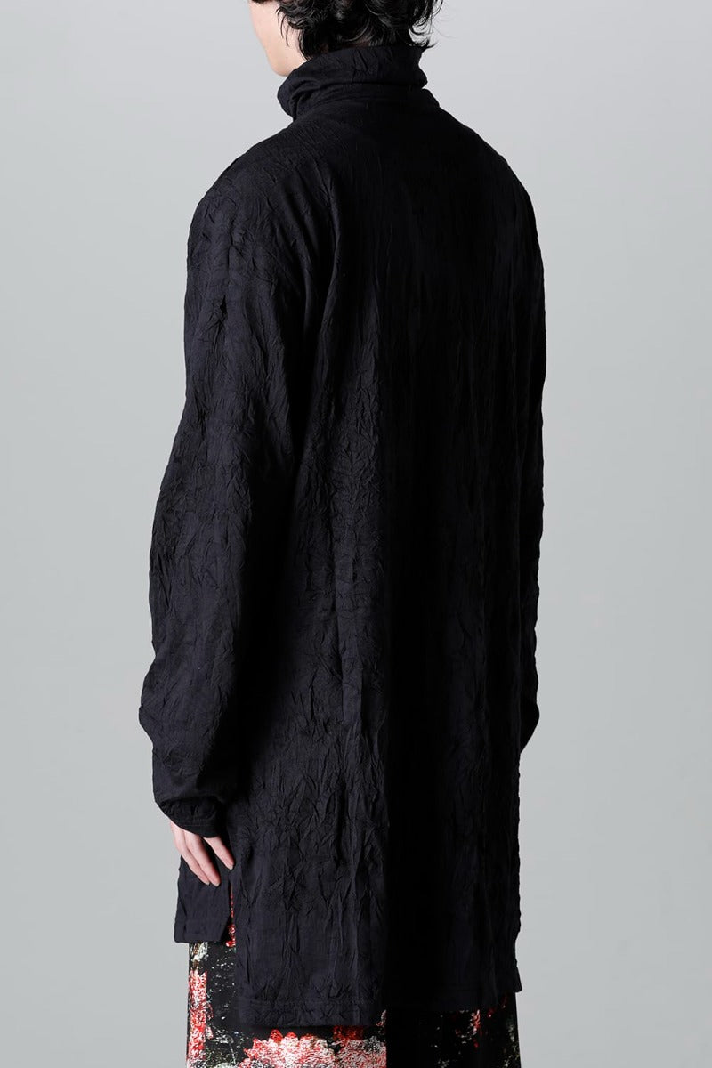 Hem Button Turtleneck T-Shirt