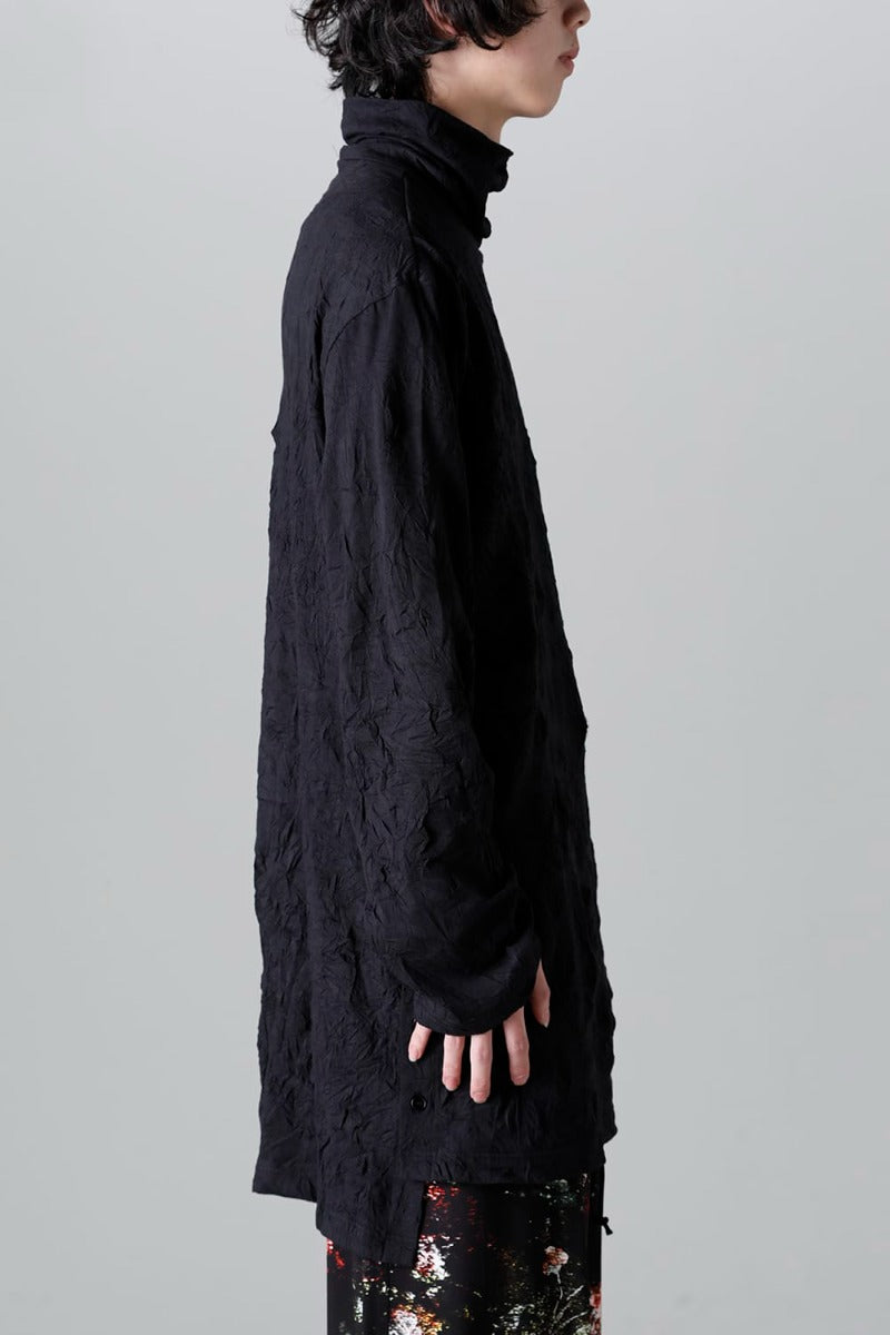 Hem Button Turtleneck T-Shirt