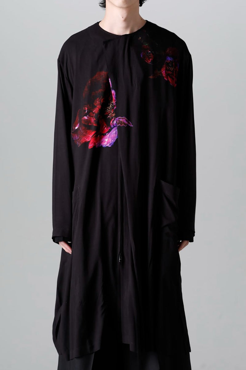 Front Tuck No Collar Coat