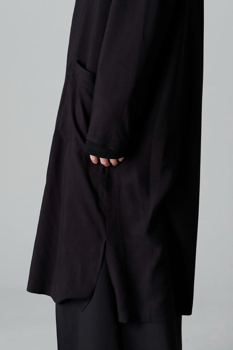 Front Tuck No Collar Coat