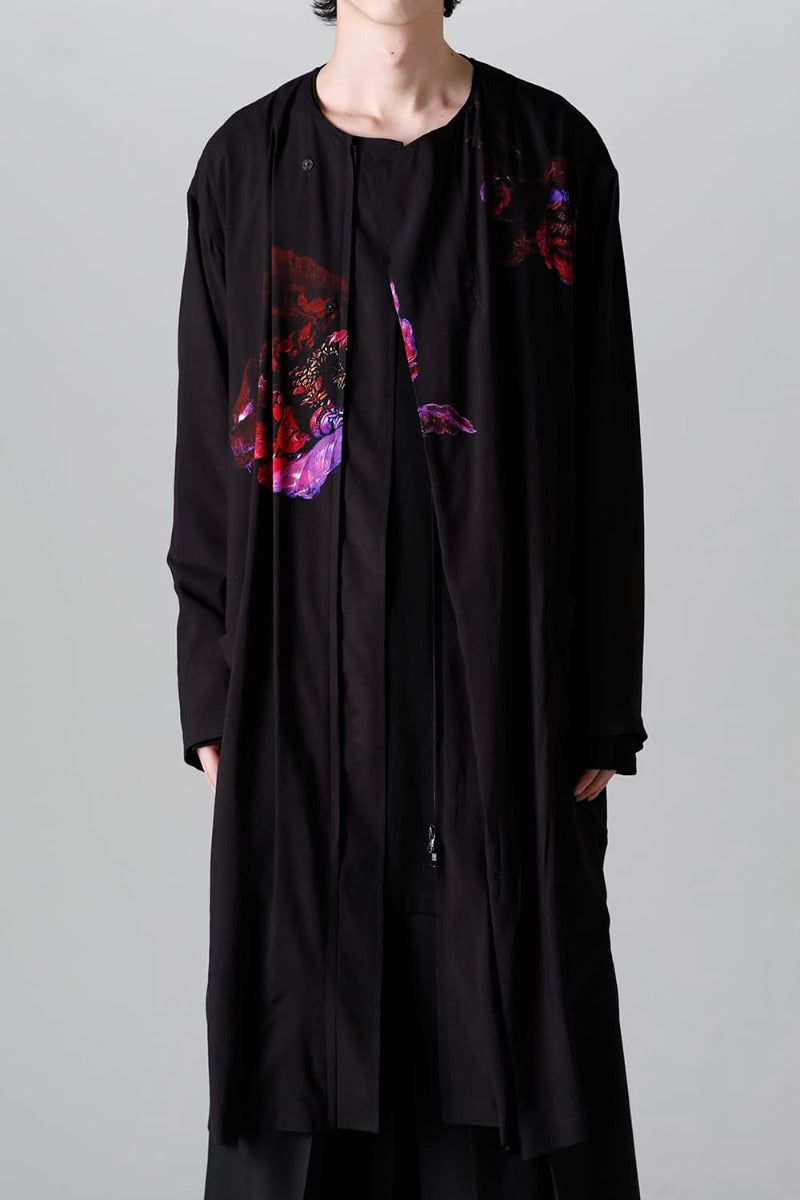 Front Tuck No Collar Coat