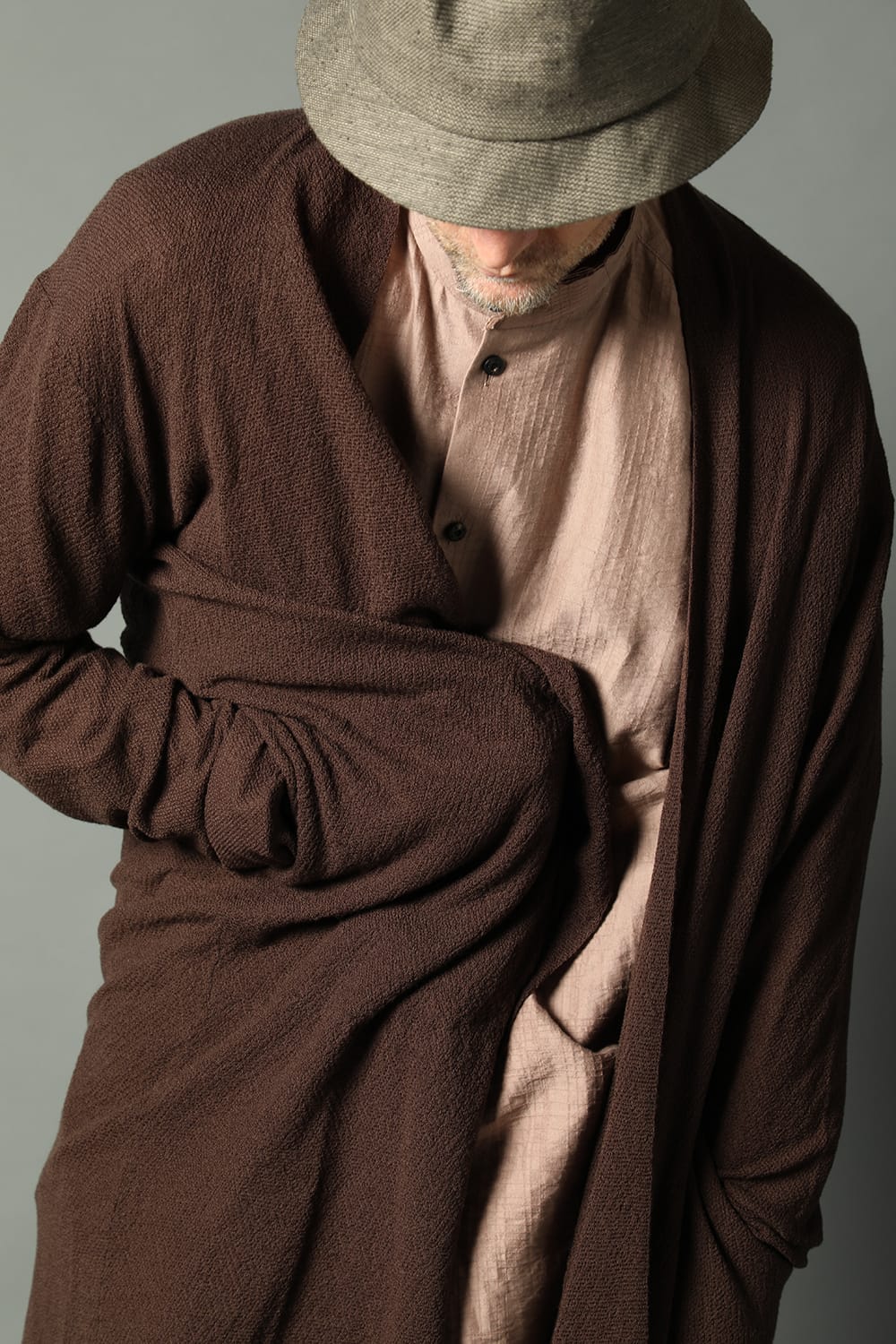 Long cardigan merino wool  Dark Brown