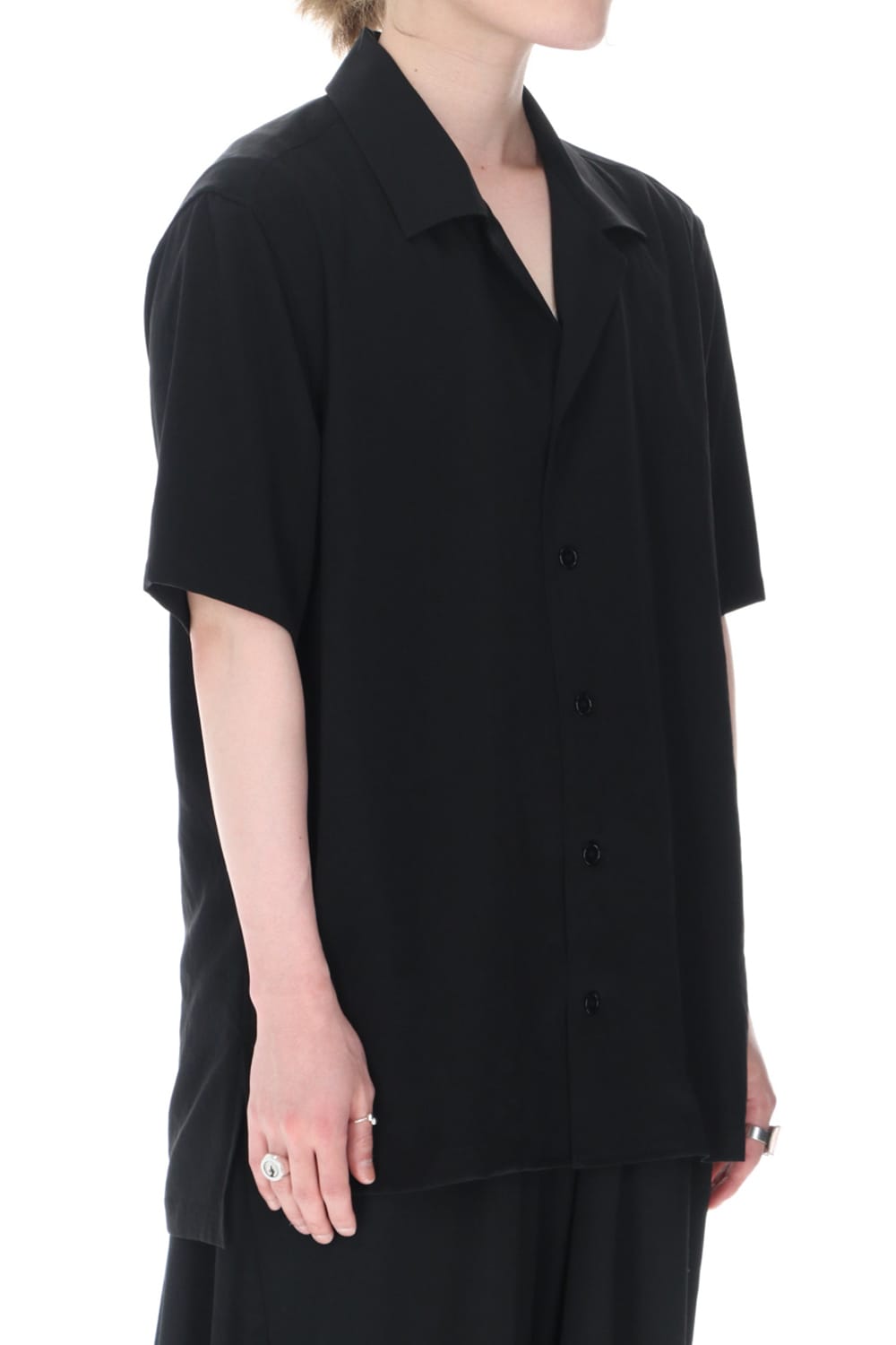 Short Sleeves Open Collar Shirt