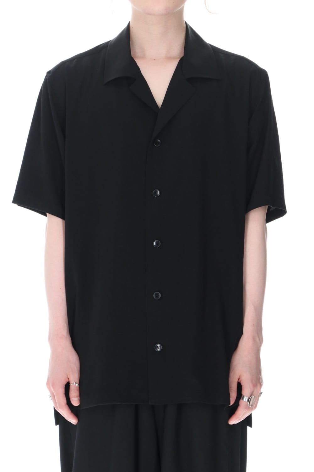 Short Sleeves Open Collar Shirt