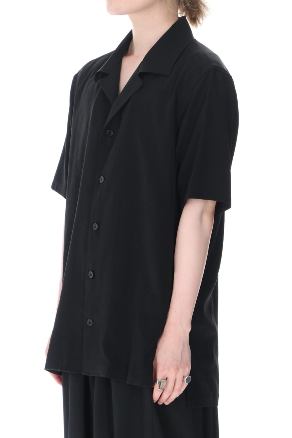 Short Sleeves Open Collar Shirt