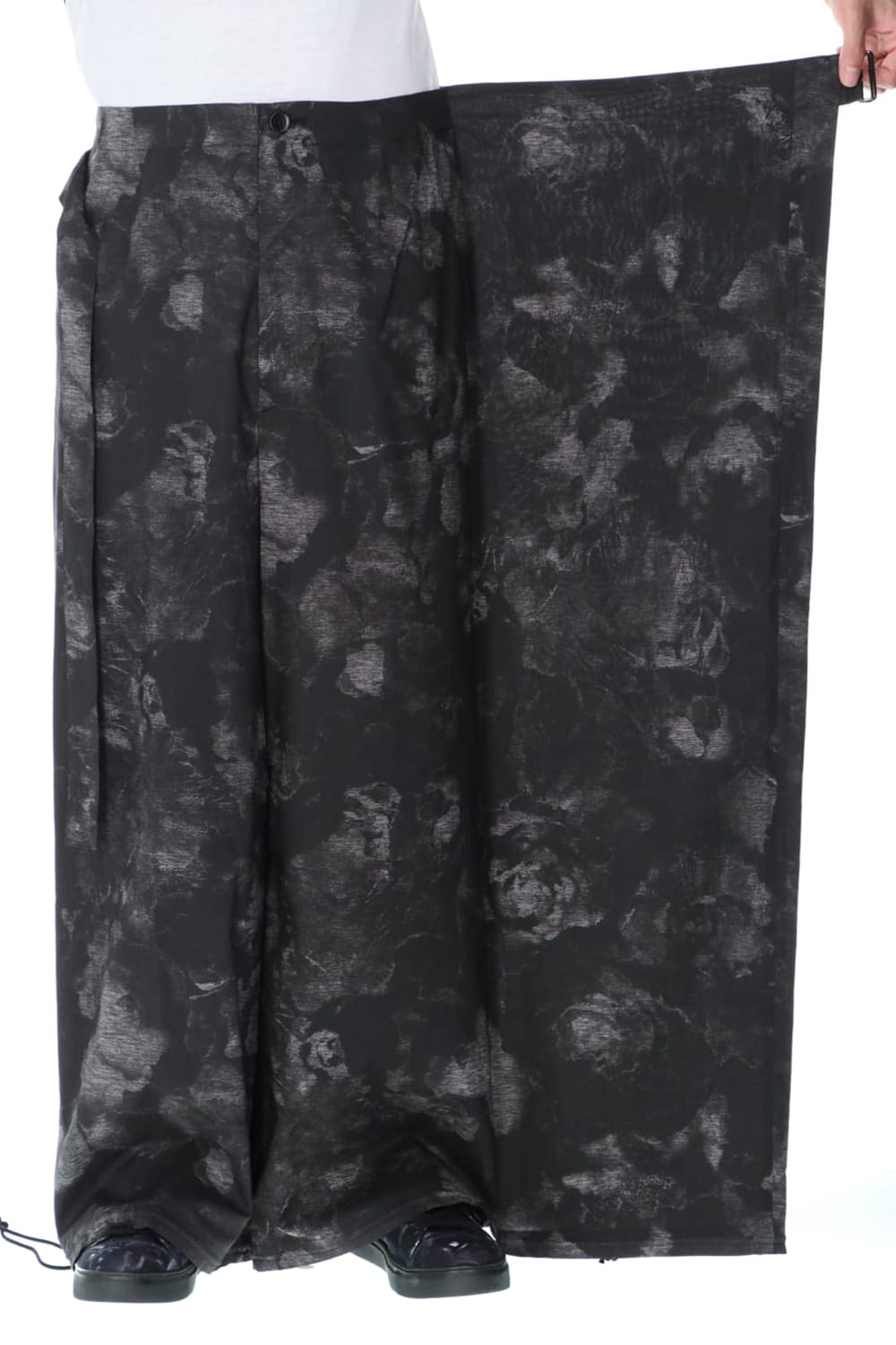 Thai style Balloon pants (Flower print) Black