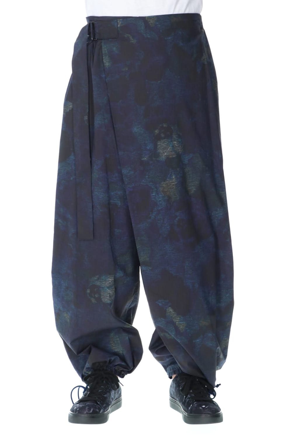 Thai style Balloon pants (Flower print) Dark Blue