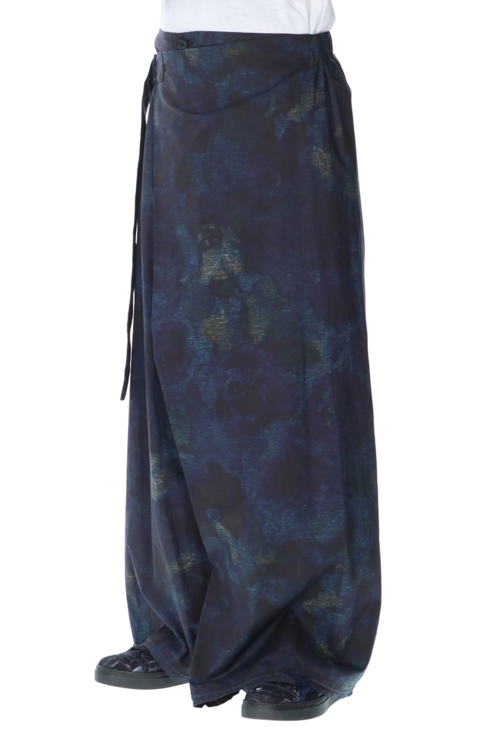 Thai style Balloon pants (Flower print) Dark Blue