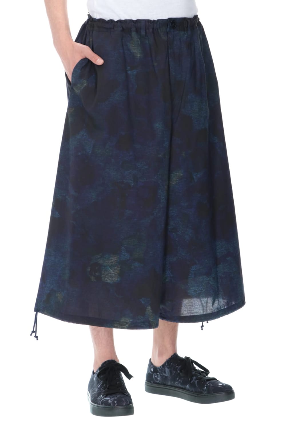 アシンメトリーパンツ ​(花柄) ダークブルー