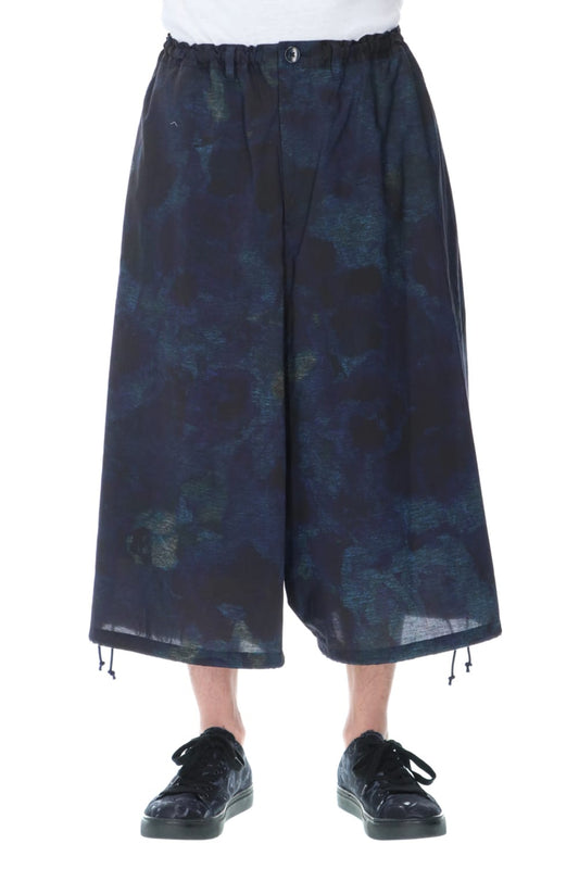 アシンメトリーパンツ ​(花柄) ダークブルー