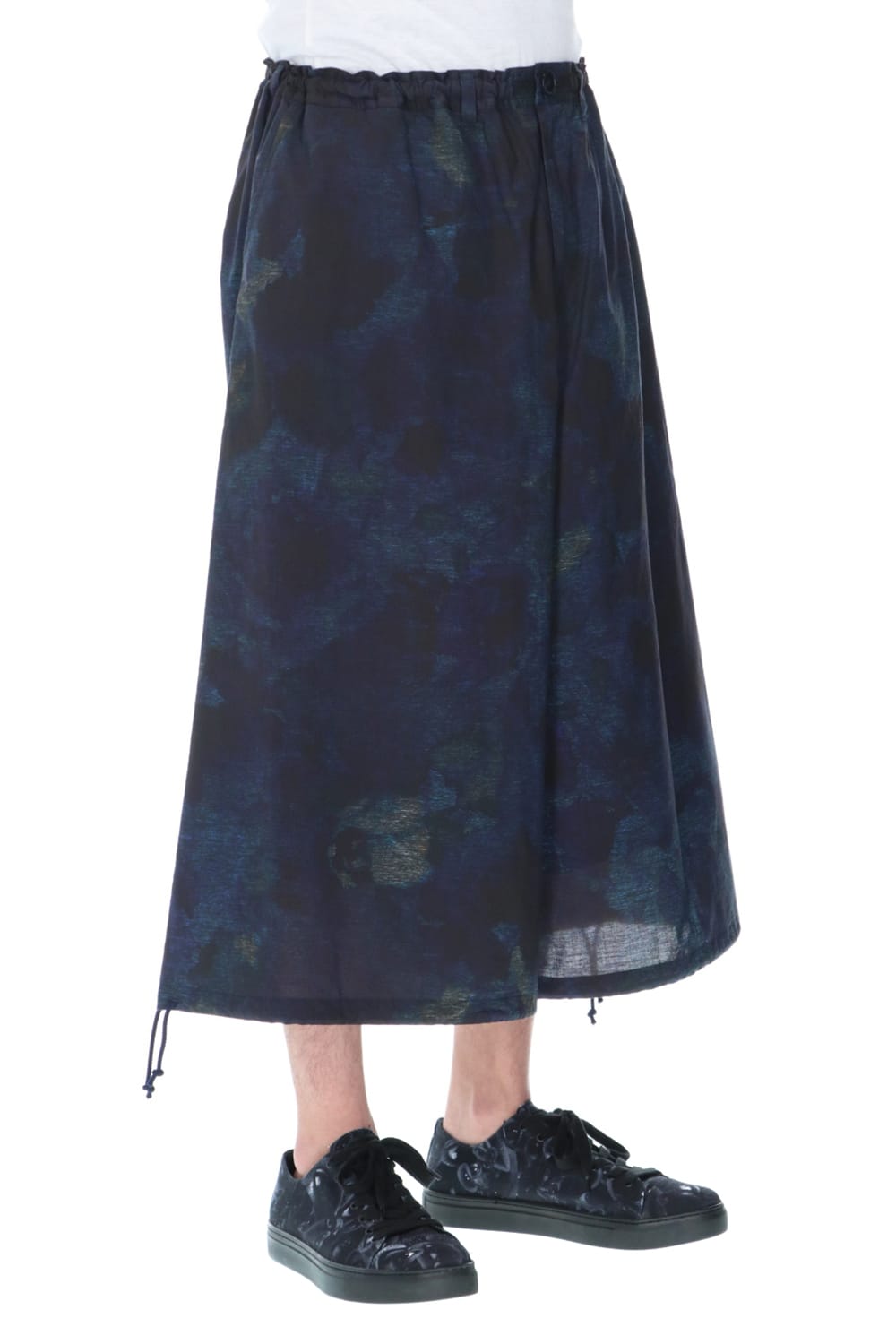 アシンメトリーパンツ ​(花柄) ダークブルー