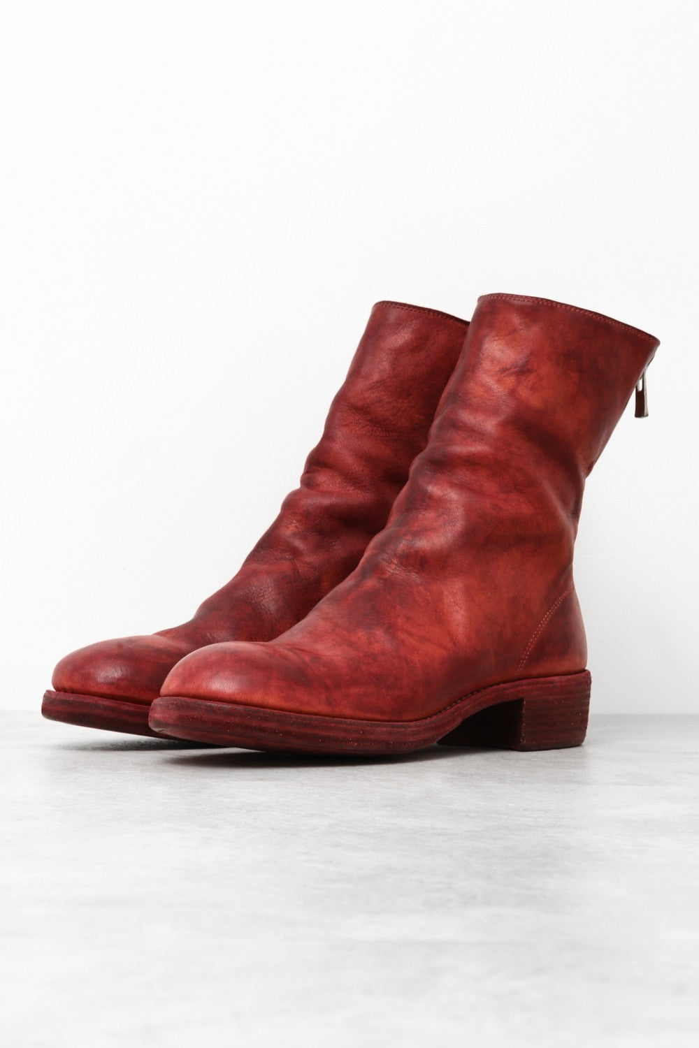 Back Zip Boots Double Sole - Horse Full Grain Leather