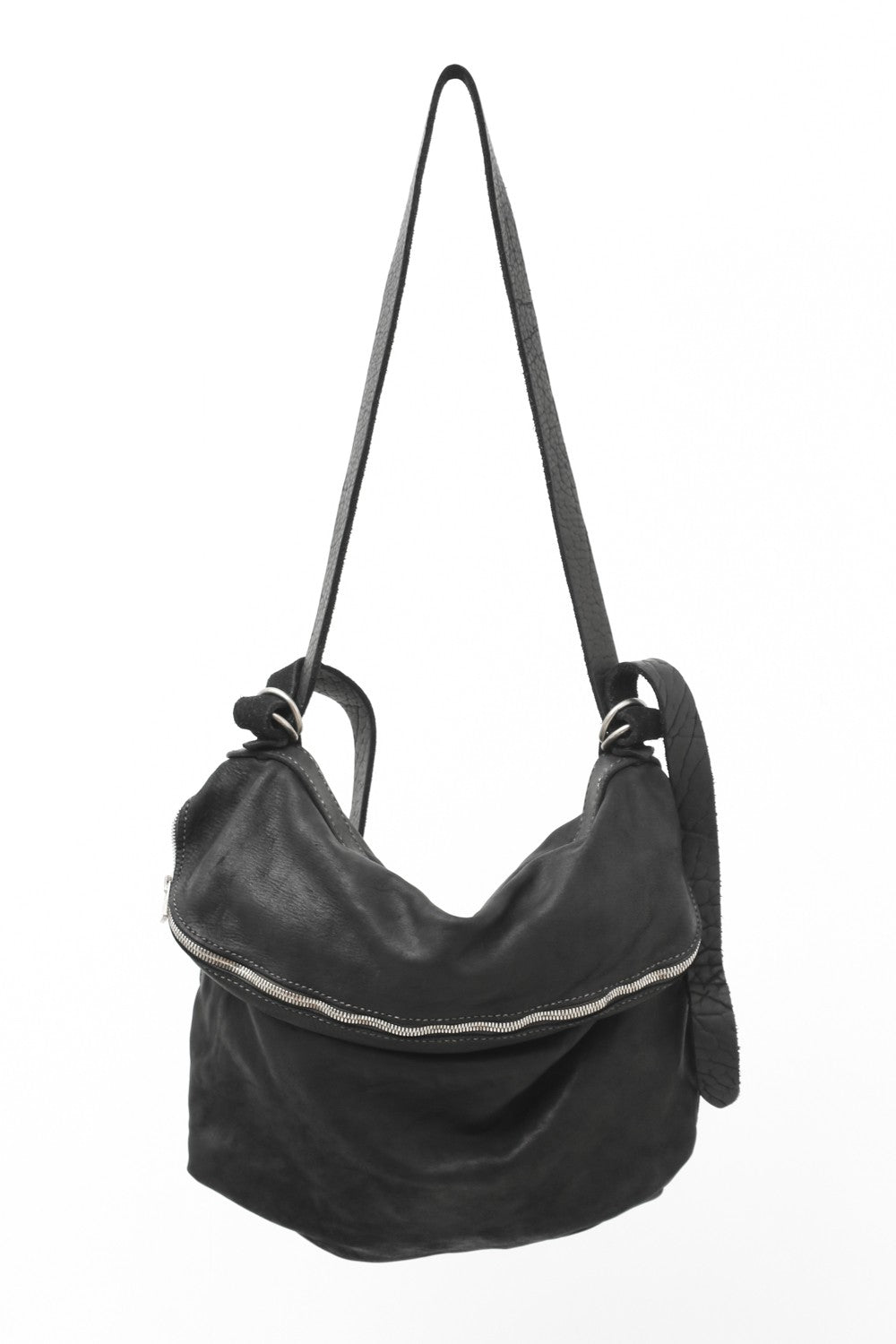Leather Shoulder Bag Horse Full Grain Leather - M10 - BLACK