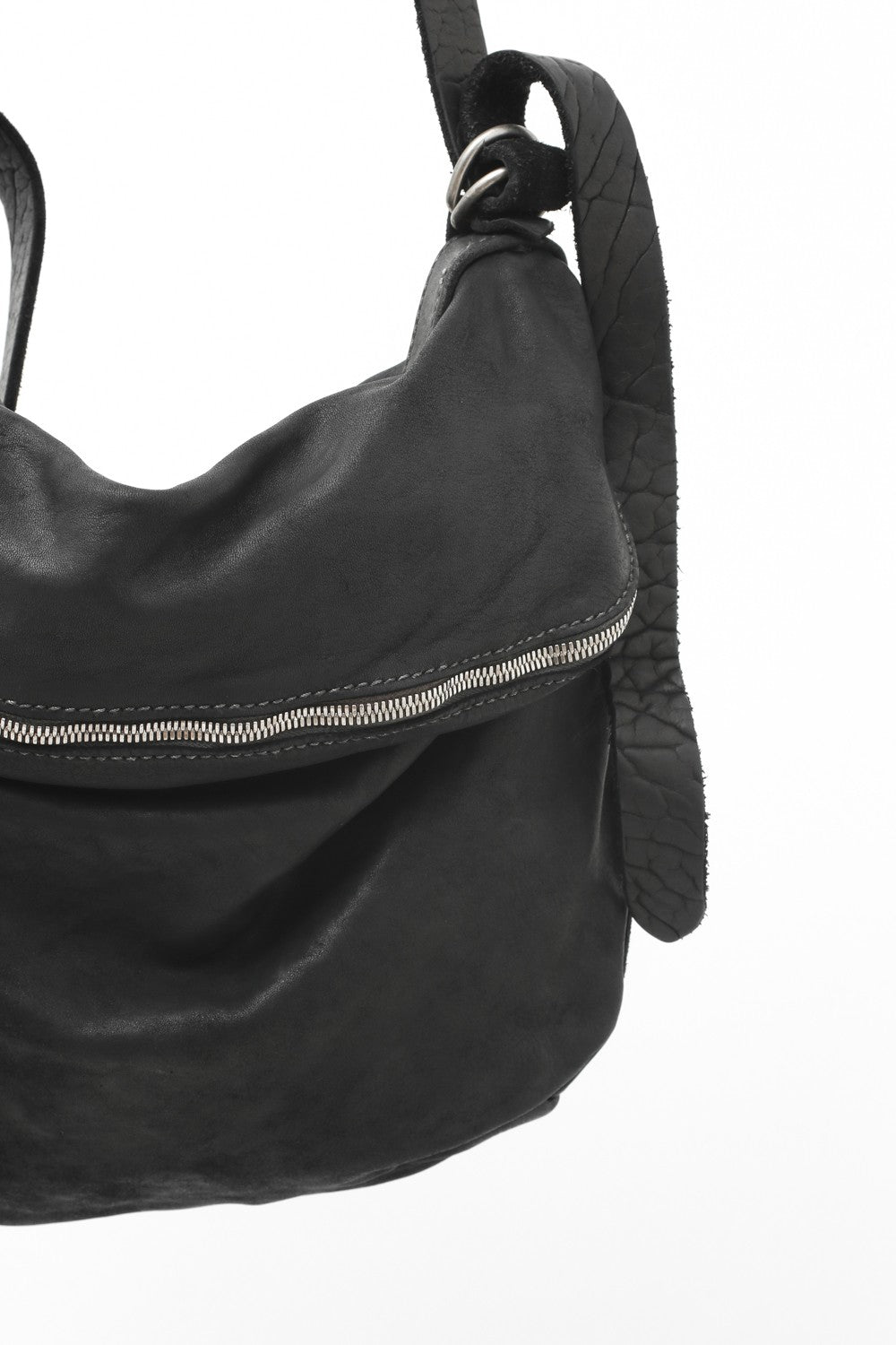 Leather Shoulder Bag Horse Full Grain Leather - M10 - BLACK