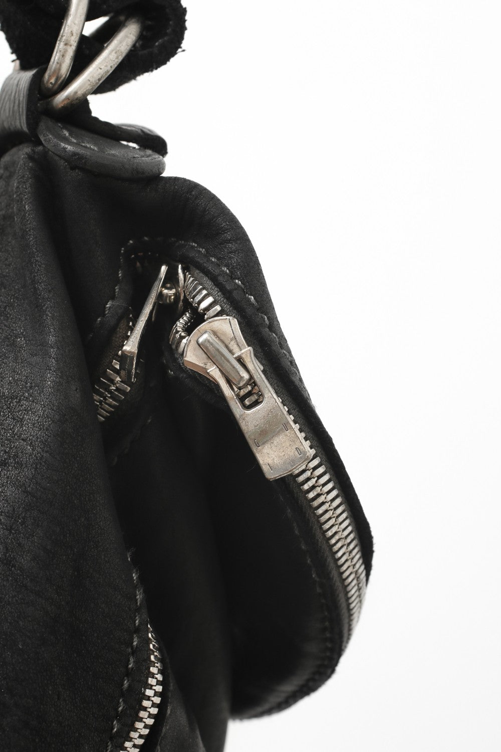 Leather Shoulder Bag Horse Full Grain Leather - M10 - BLACK