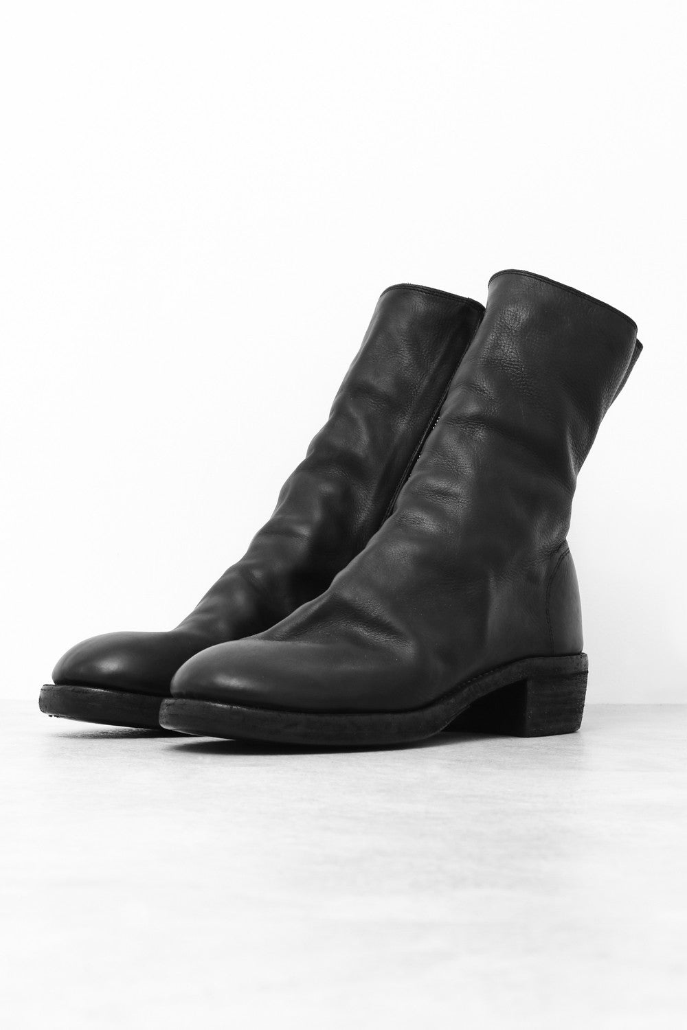 Side Zip Boots Double Sole - Soft Calf Full Grain Leather