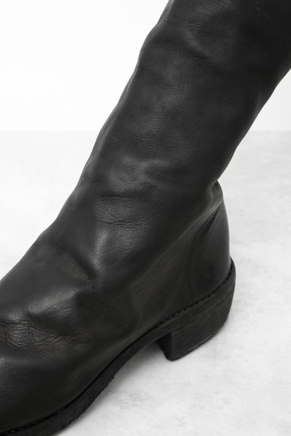 Side Zip Long Boots Double Sole - Calf Full Grain Leather