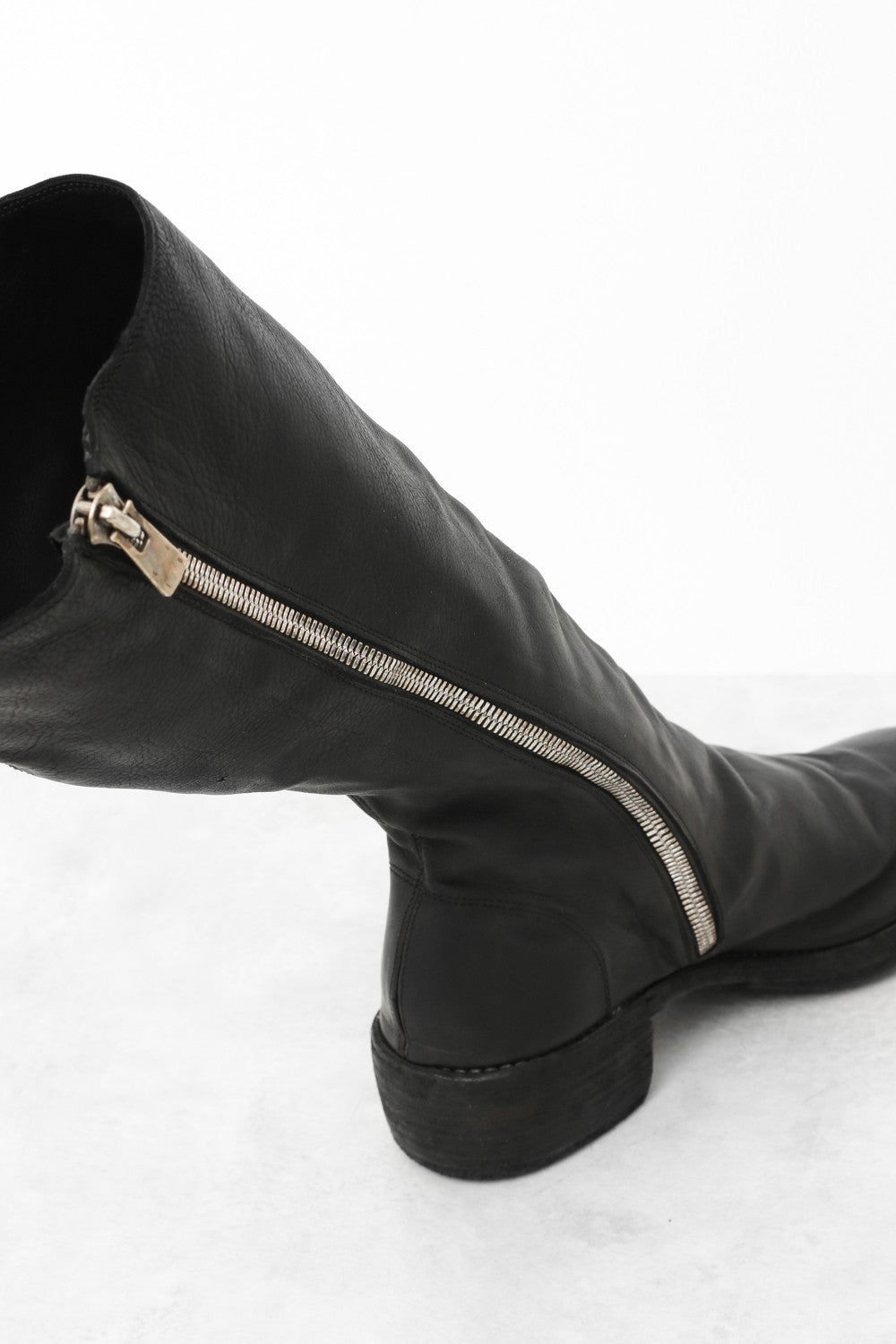 Side Zip Long Boots Double Sole - Calf Full Grain Leather