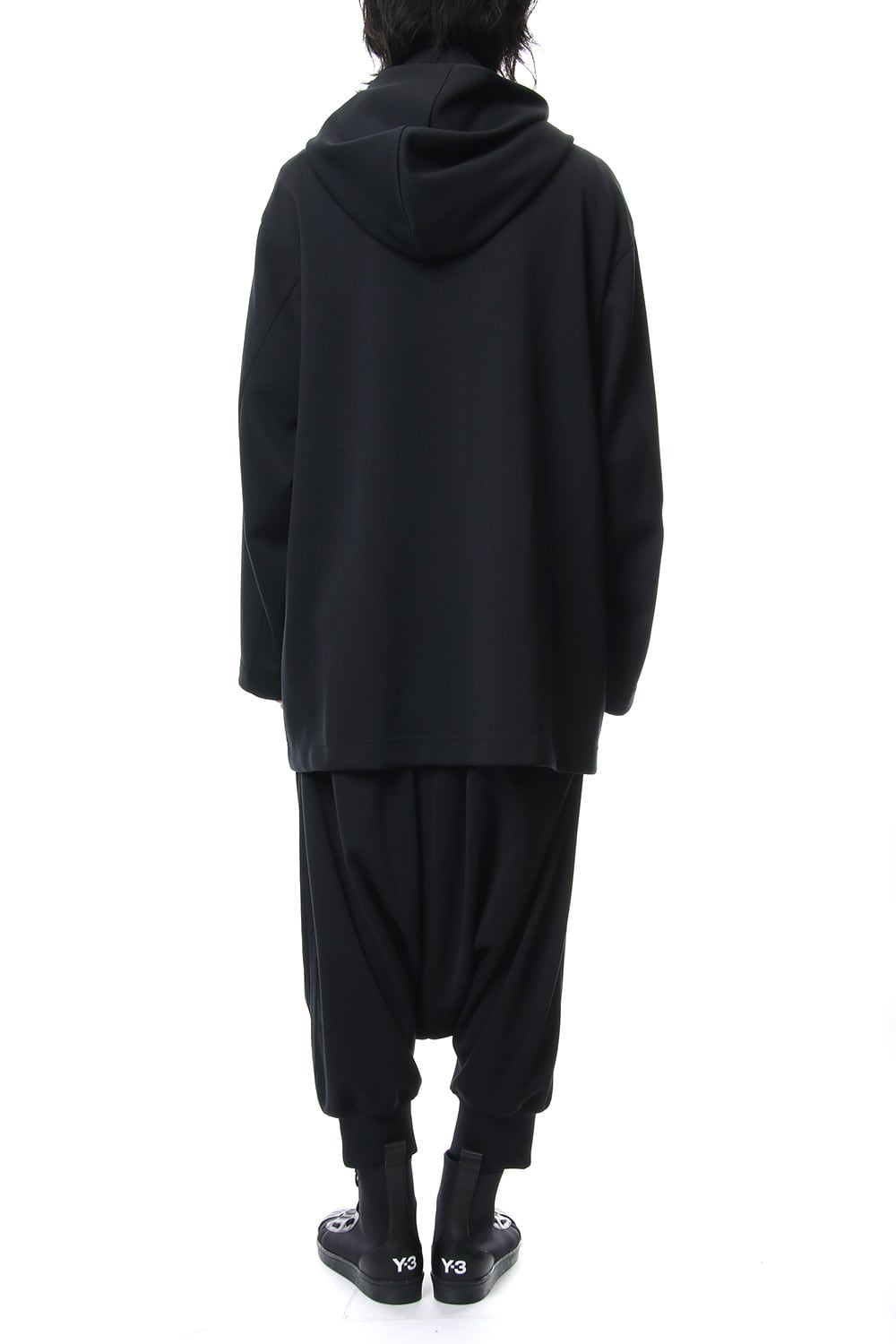 Hem Rib Line Sarouel Pants - blk