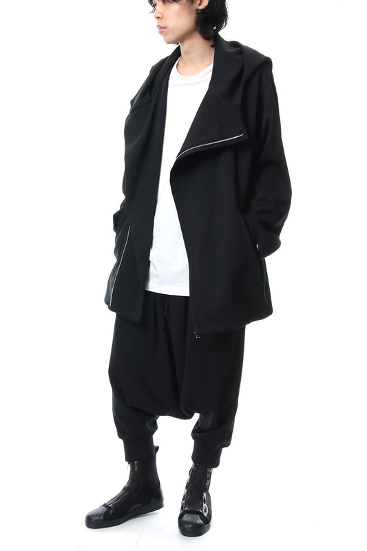 Hem Rib Line Sarouel Pants - blk