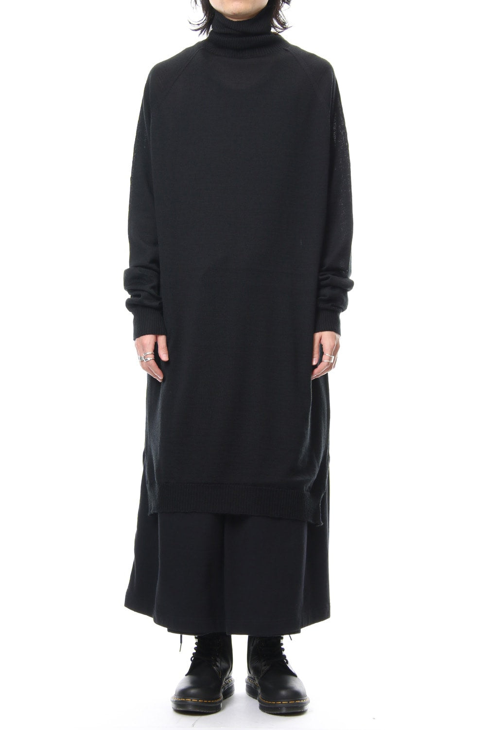 Long Turtle Knit-Black