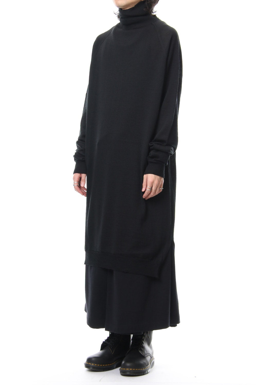 Long Turtle Knit-Black