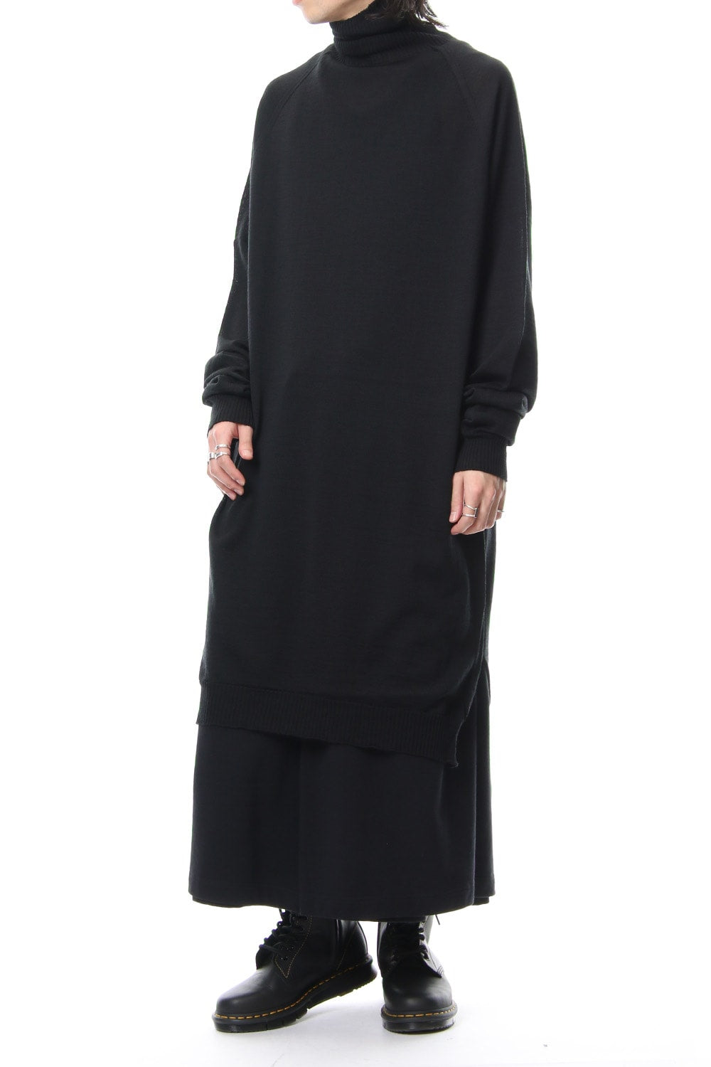 Long Turtle Knit-Black