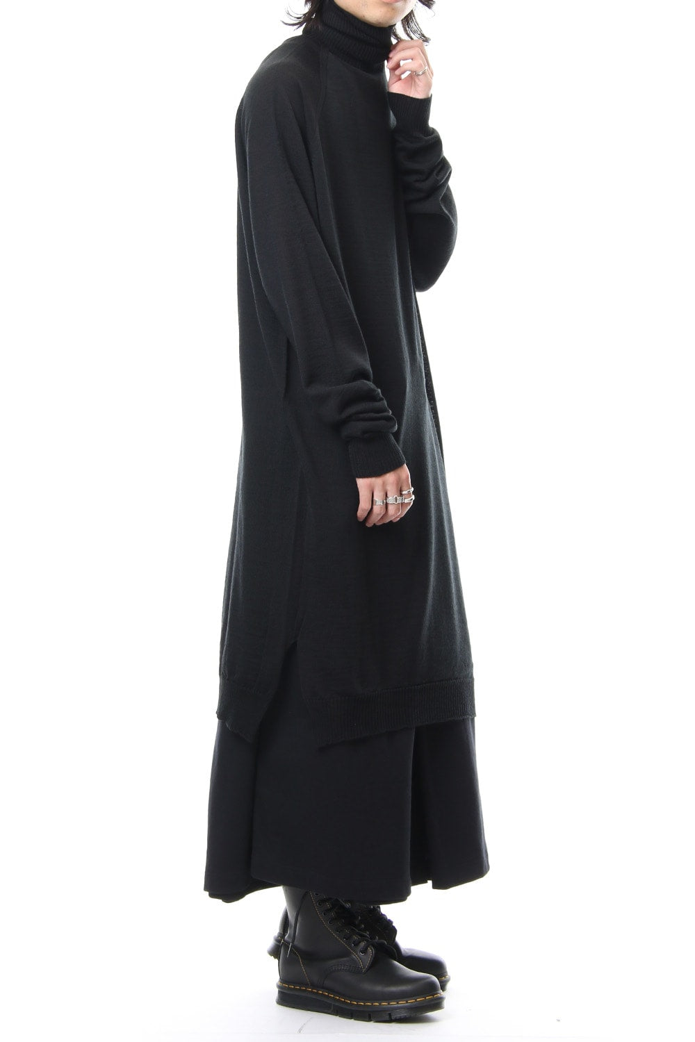 Long Turtle Knit-Black