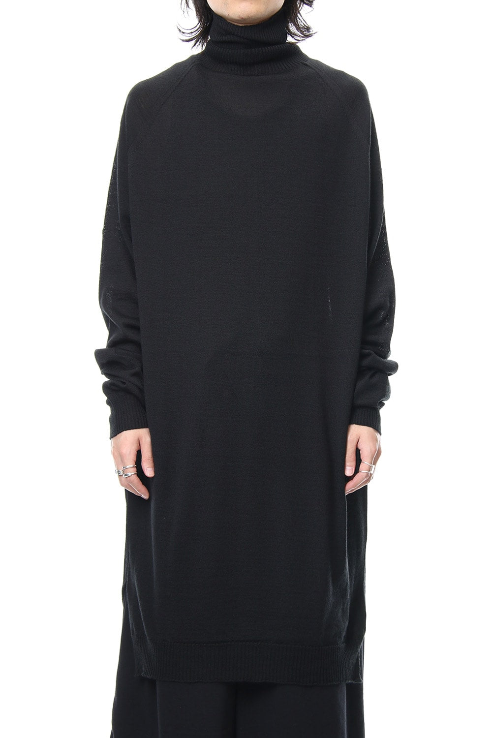 Long Turtle Knit-Black