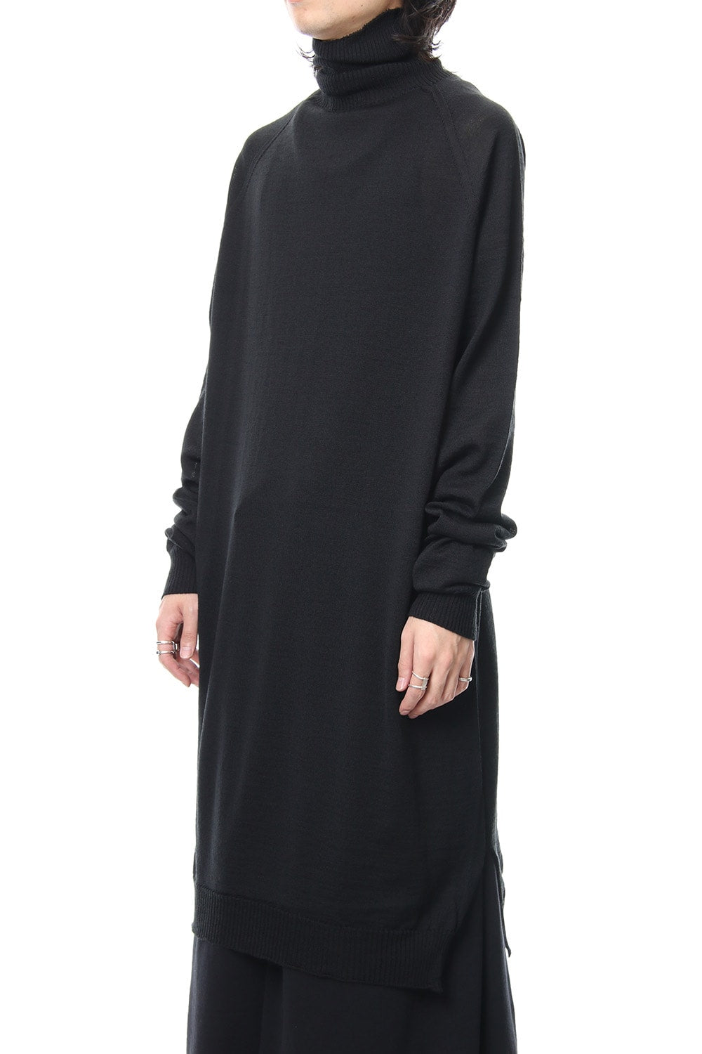 Long Turtle Knit-Black