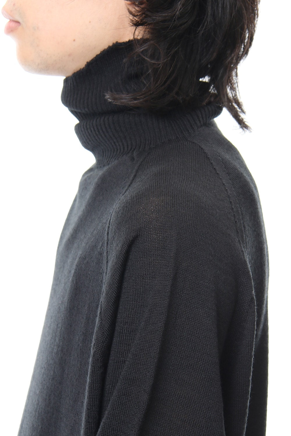 Long Turtle Knit-Black