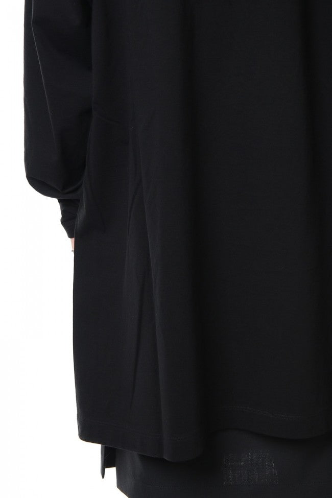 Side button Long sleeve Jumbo tee Black