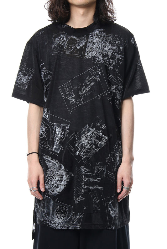 Uneven short sleeve Cut-Sew Ghost In The Shell - Ground Y