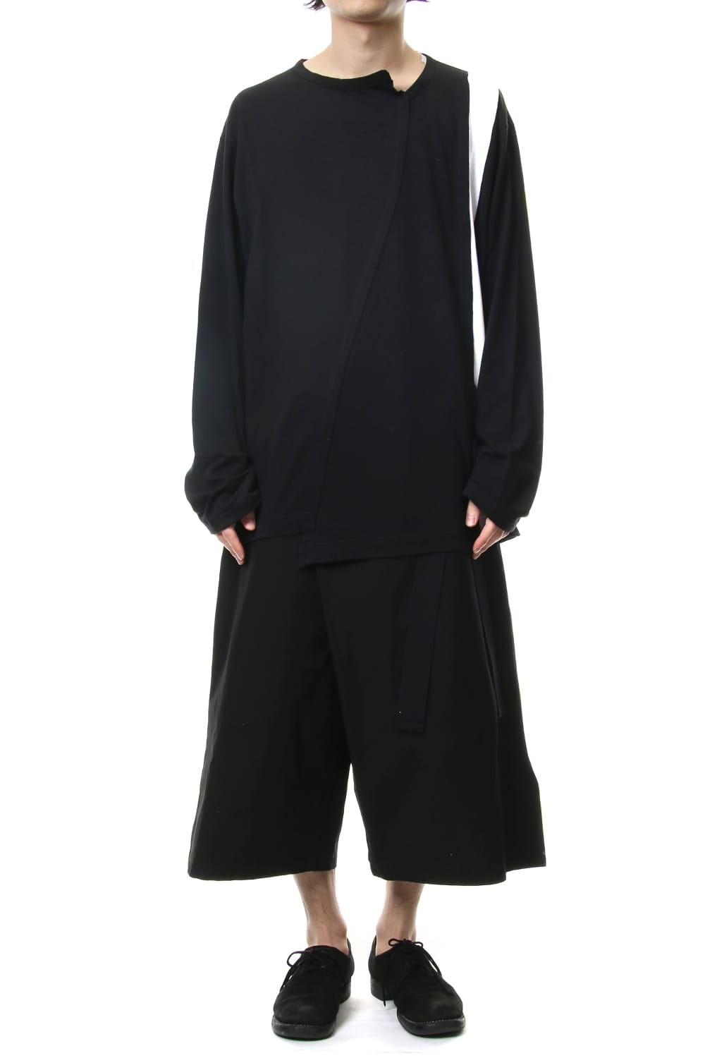 Left wrap pants Black