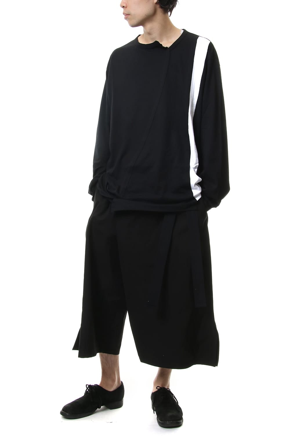 Left wrap pants Black