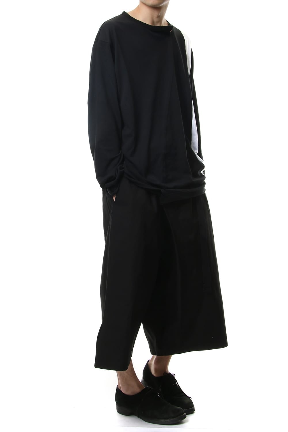 Left wrap pants Black