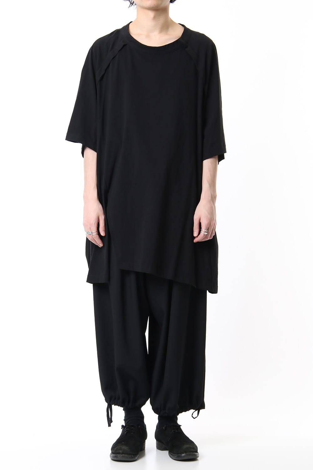 Front raglan slit short sleeve T