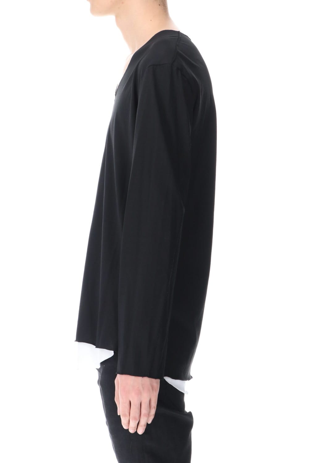 Layered Cutsew 4TH (V-Neck) Black/White