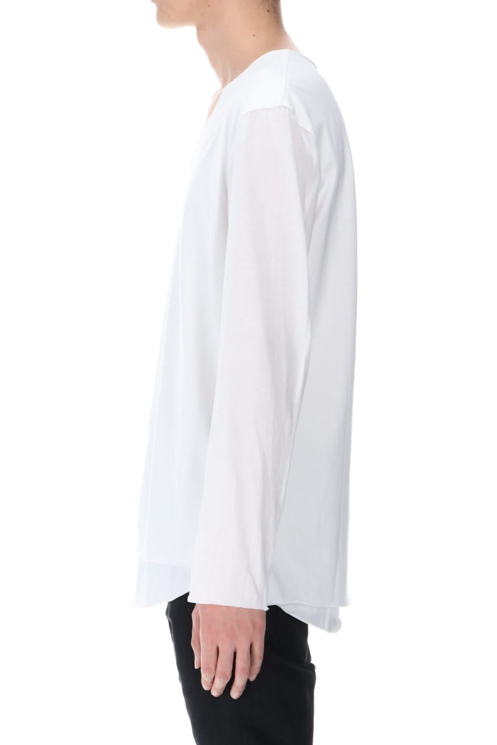 レイヤード カットソー4TH (V-Neck) White