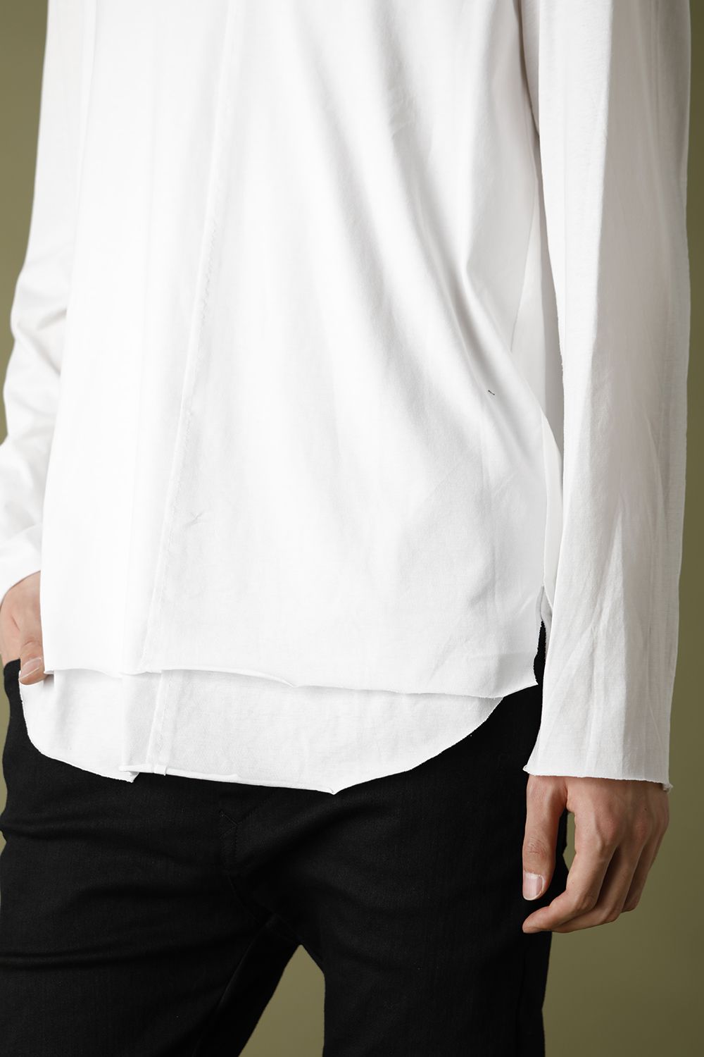 レイヤード カットソー4TH (V-Neck) White