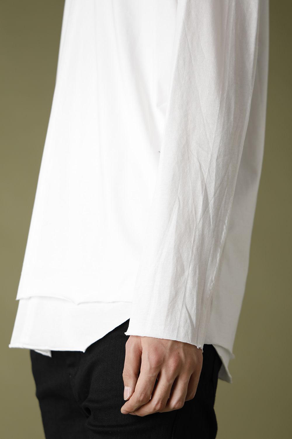 レイヤード カットソー4TH (V-Neck) White