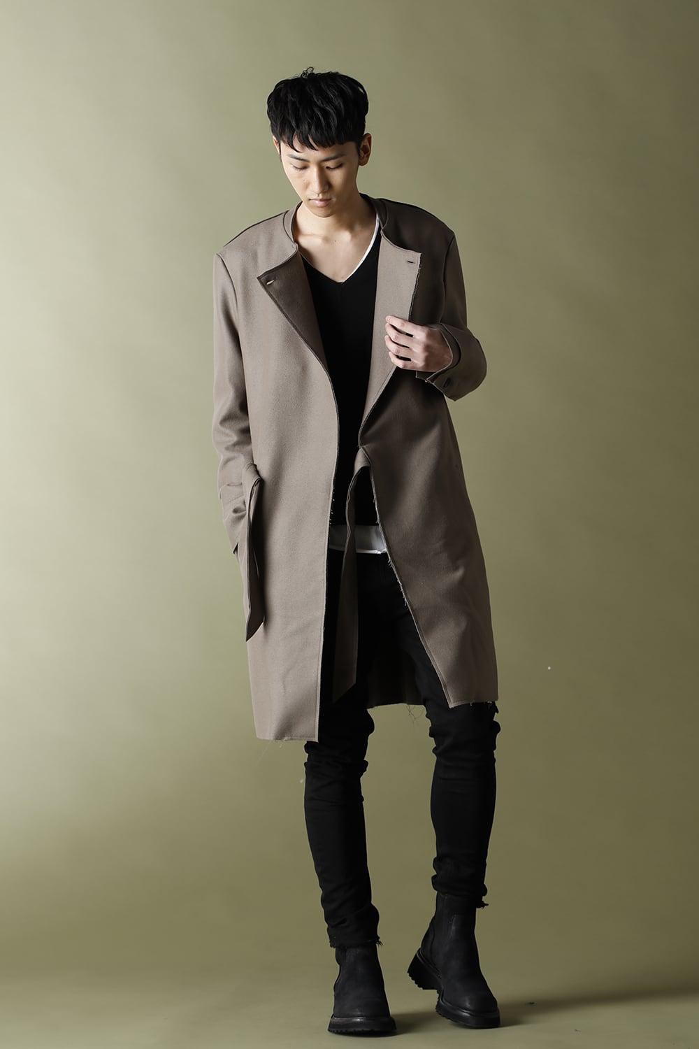 Belted Coat Greysh Beige