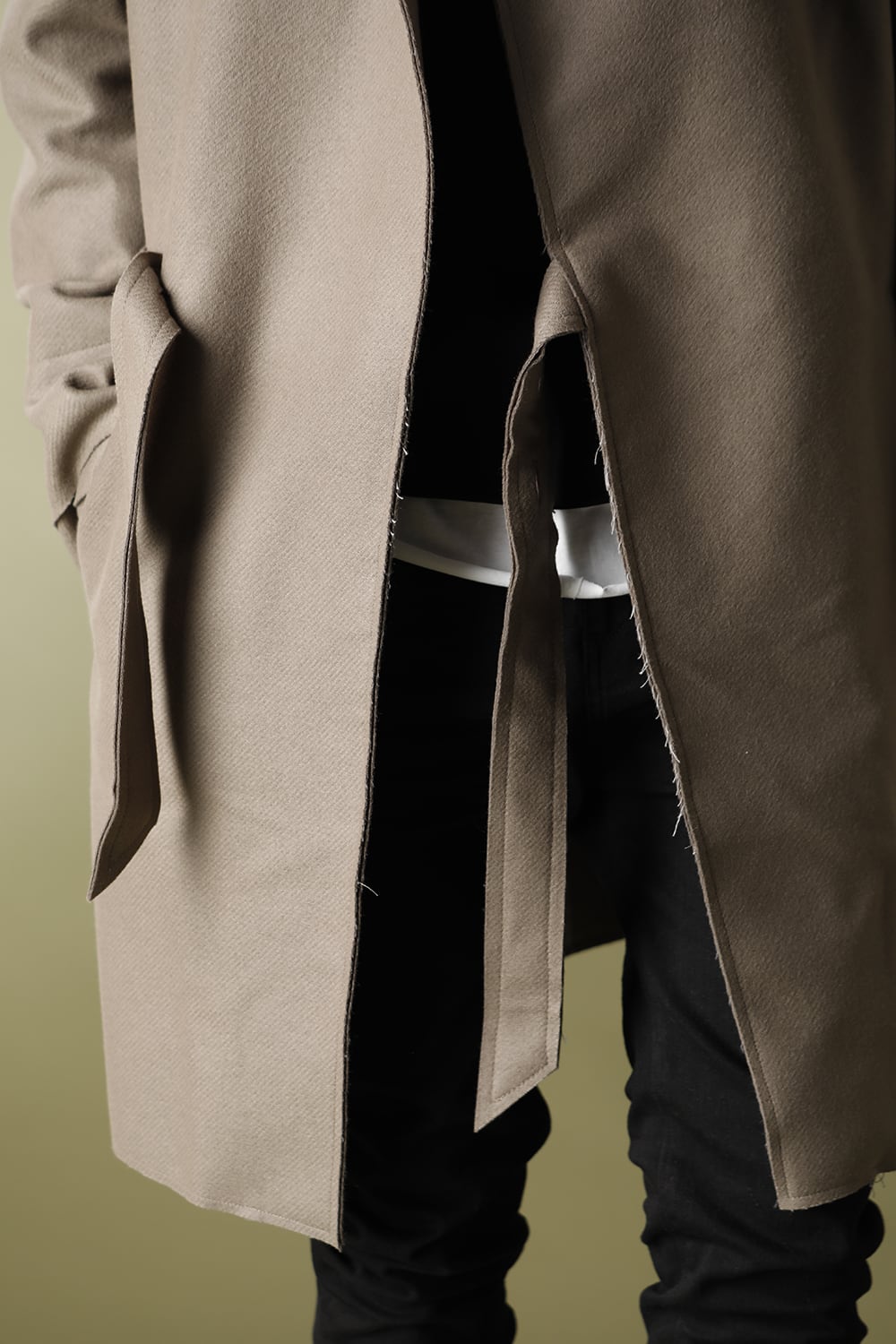 Belted Coat Greysh Beige