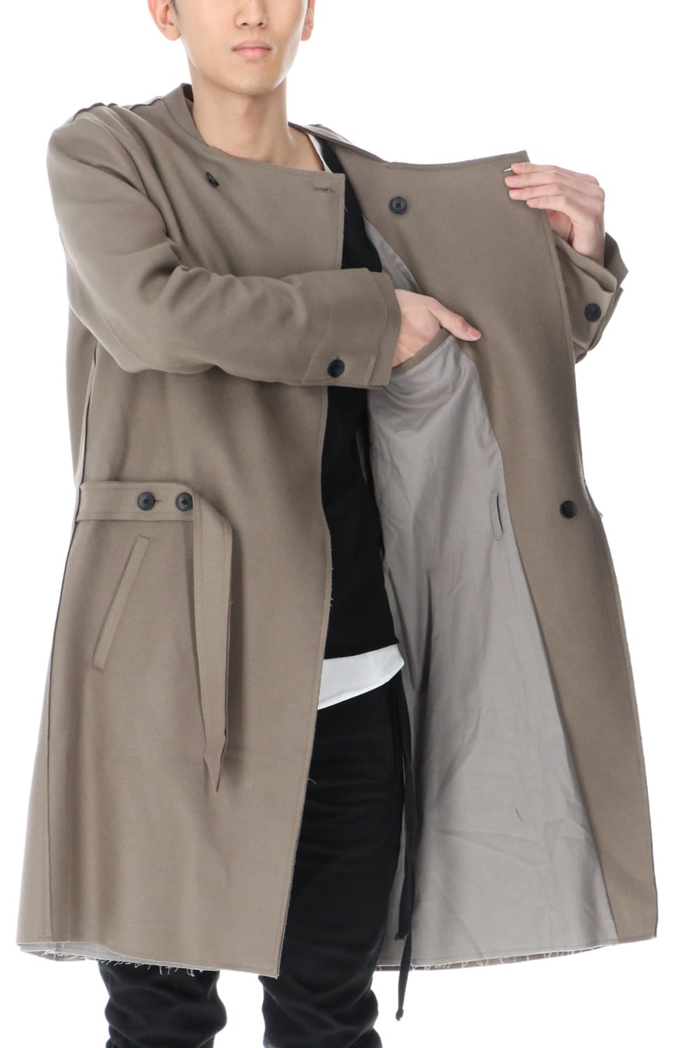 Belted Coat Greysh Beige