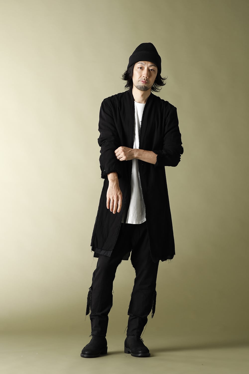 Layered Long Jacket Black/Black