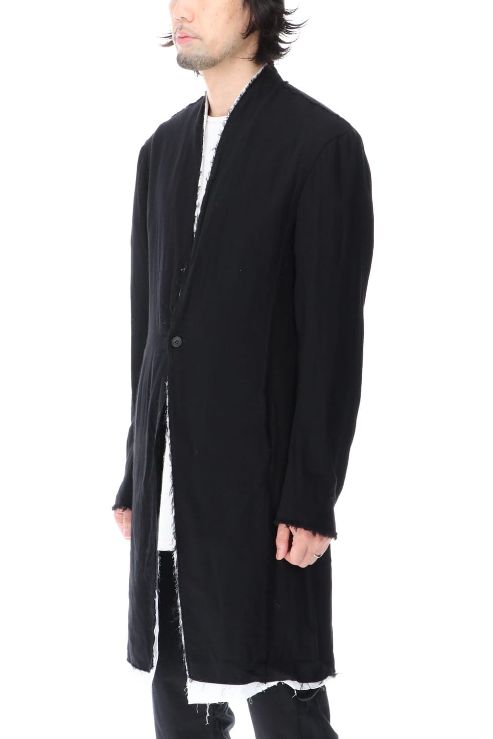 Layered Long Jacket Black/White